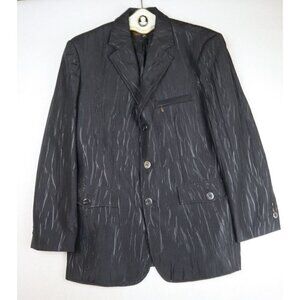 INSERCH ITALY - MEN'S BLACK TEXTURED BLAZER SUIT JACKET - SIZE M